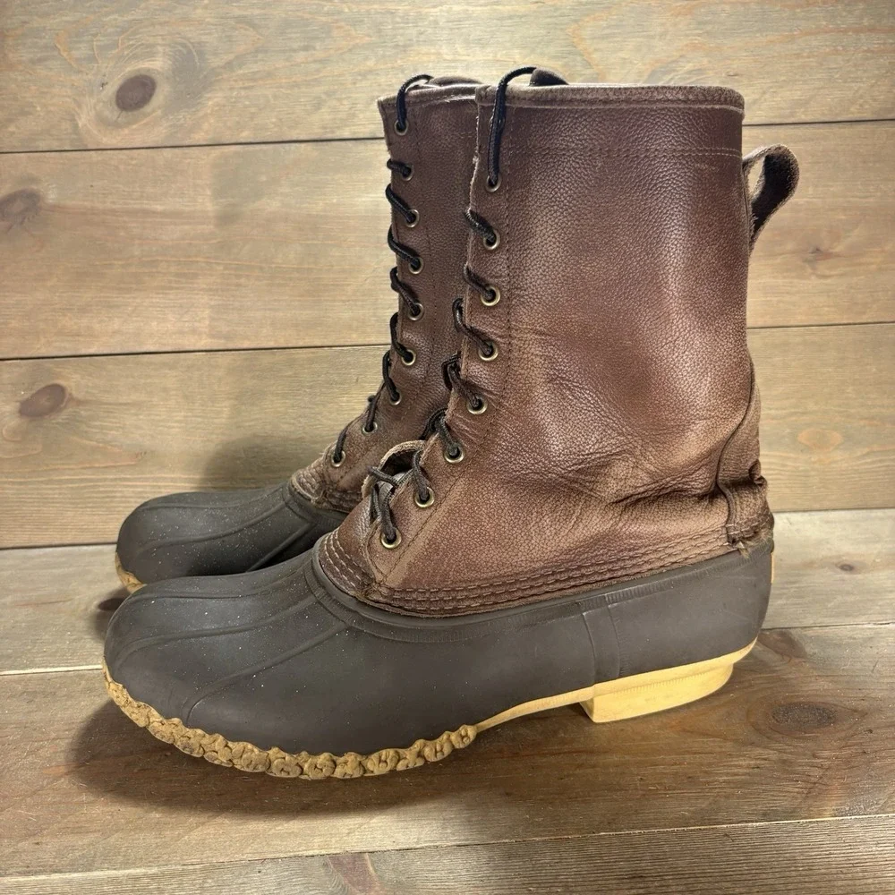 ll bean duck boots mens size 12 wide shoes brown waterproof waterproof boots